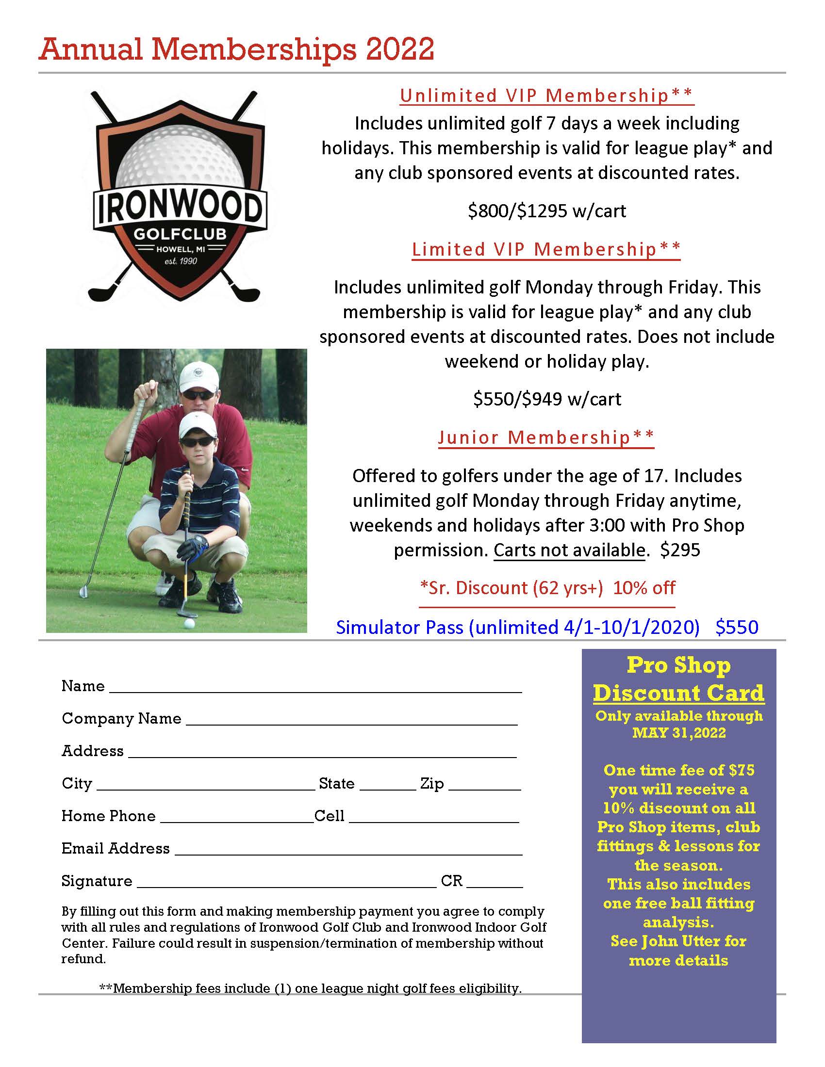 Memberships Ironwood Golf Club