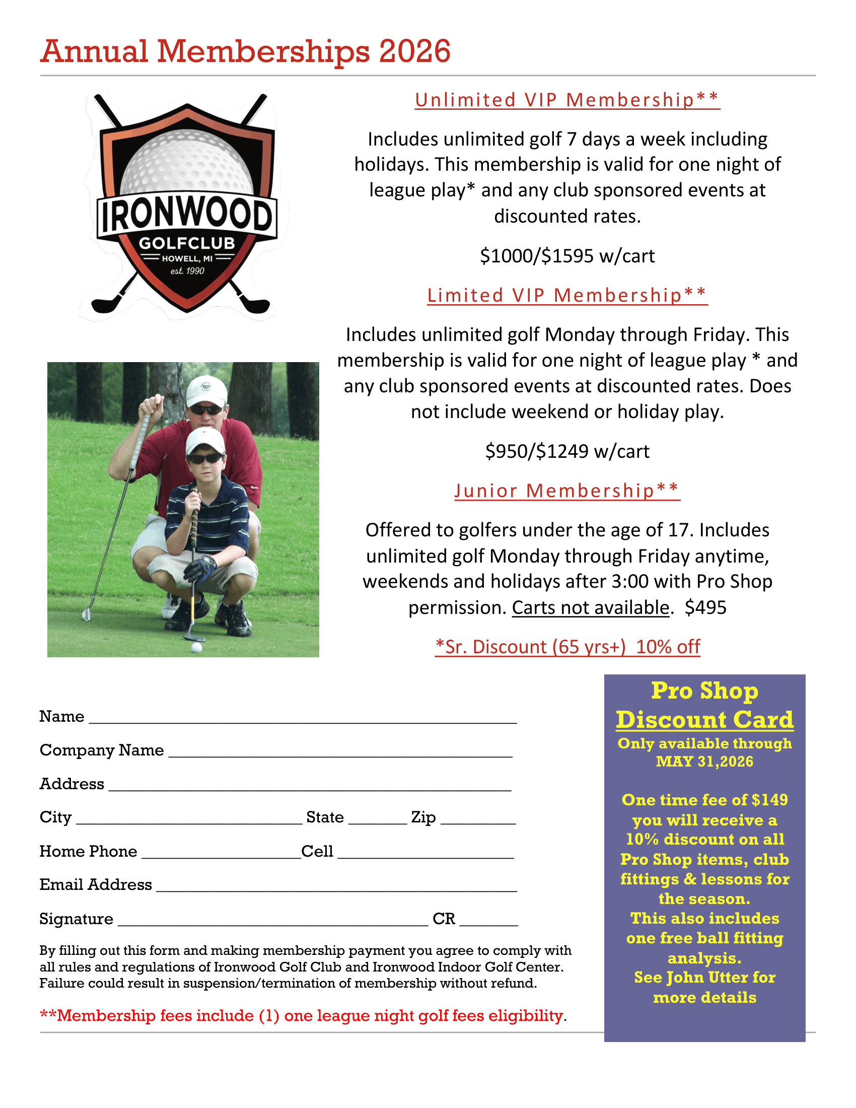 Annual Memberships 2026